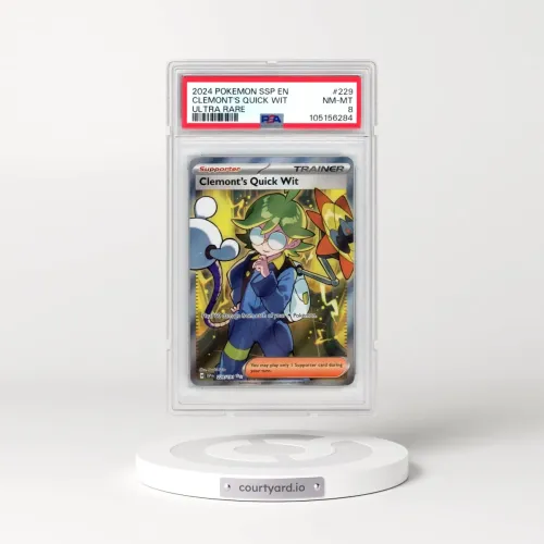 2024 Pokémon Ssp EN-Surging Sparks #229 Clemont's Quick Wit - Ultra Rare (PSA 8 NM-MT)