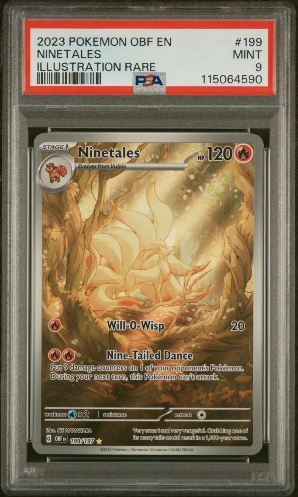 2023 #199 Ninetales PSA 9 Obf EN