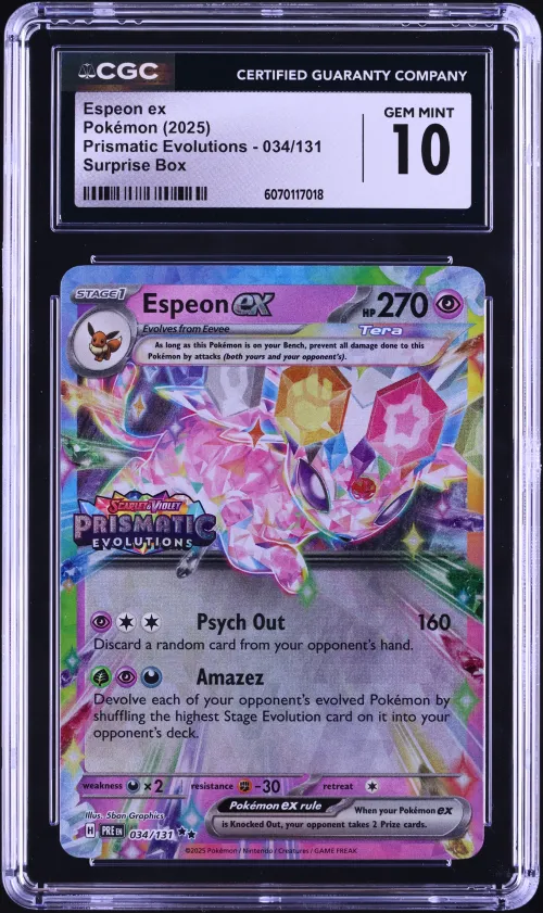 2025 #034 Espeon EX CGC 10 Pre E