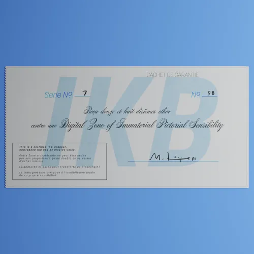 Digital Zone of Immaterial Pictorial Sensibility, Series 7, Edition 98. (Wrapped) #98