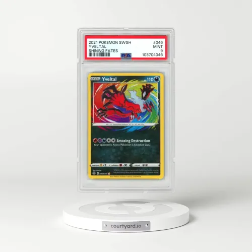 2021 Pokémon Sword & Shield Shining Fates #046 Yveltal (PSA 9 MINT)
