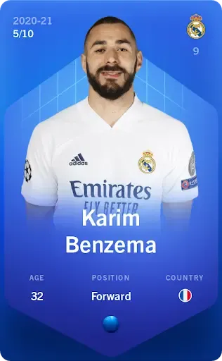 KarimBenzema2020-21•SuperRare5/10 ＃94532649549631360634517051056308990629954527765838370200175122180663917257294