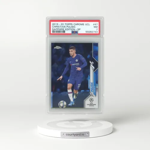 2019 Topps Chrome UEFA Champions League Sapphire Edition #47 Christian Pulisic - SP (PSA 7 NM)