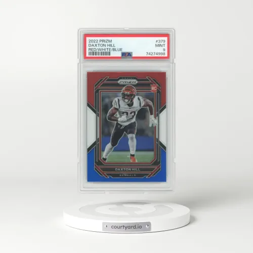 2022 Panini Prizm #379 Daxton Hill - Red/White/Blue (PSA 9 MINT)