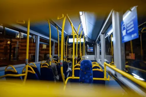 Night photography of the interior of a London bus #15