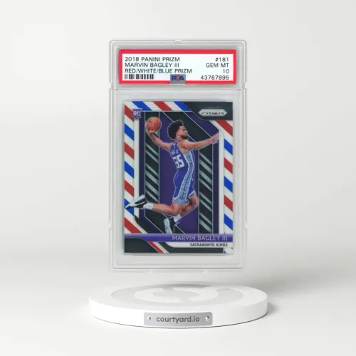 2018 Panini Prizm #181 Marvin Bagley III - Red/White/Blue Prizm (PSA 10 GEM MINT)