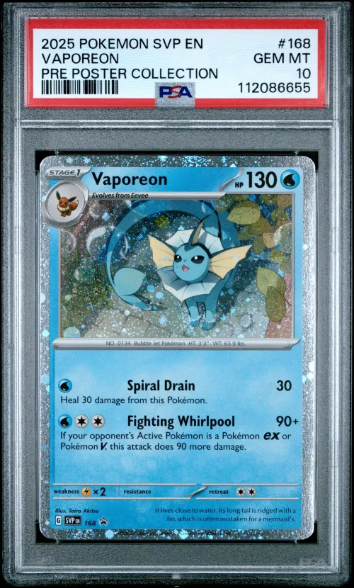 2025 #168 Vaporeon PSA 10 Svp EN