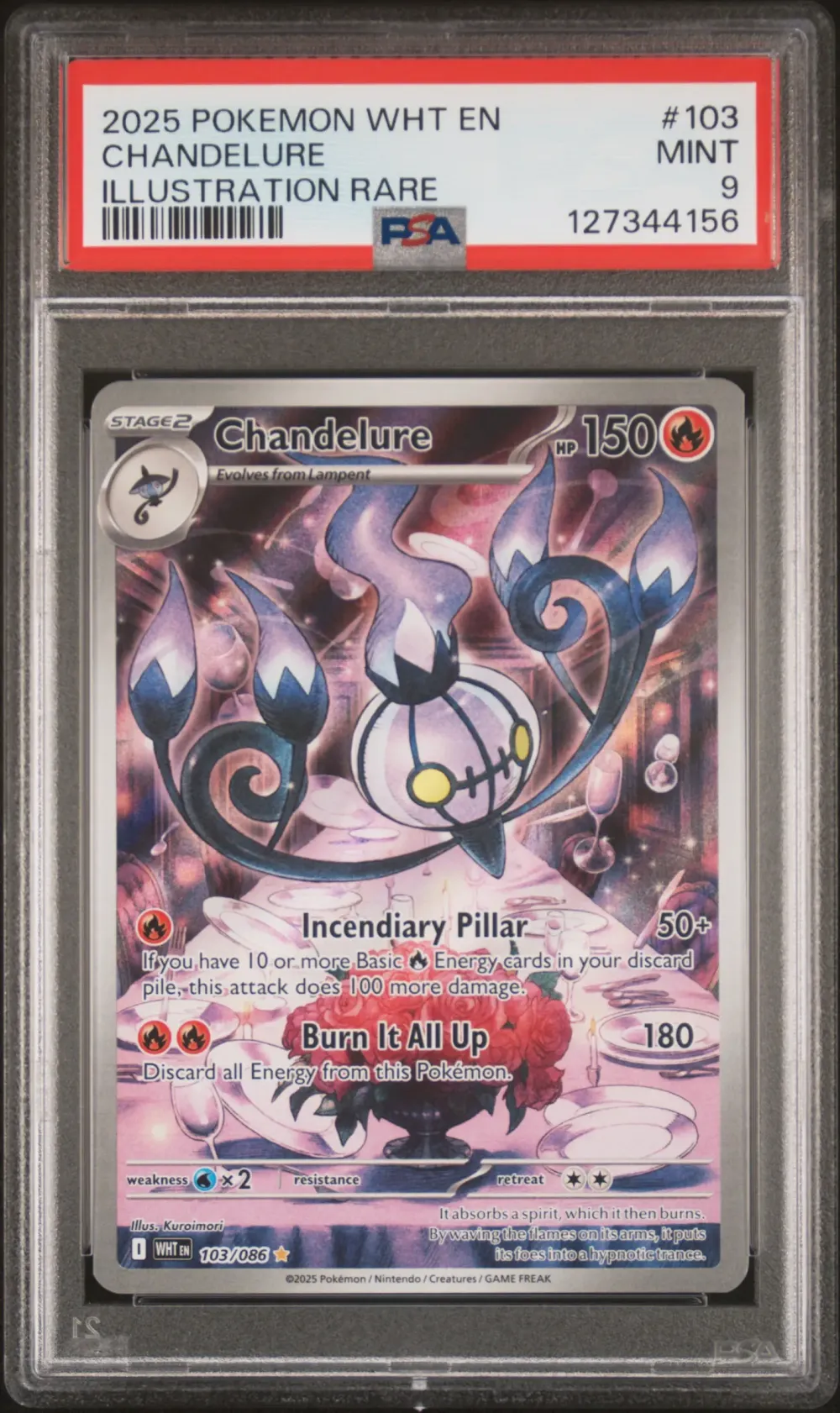 2025 #103 Chandelure PSA 9 Wht E