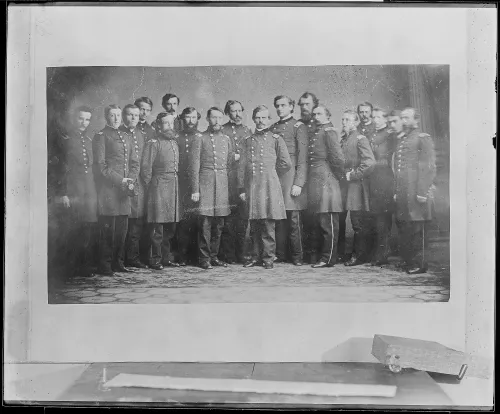 Gen. Nathaniel P. Banks and staff of seventeen, including Col. John S. Clarke.  #671