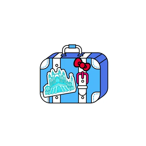 Barcelona Stamp Suitcase #1022948