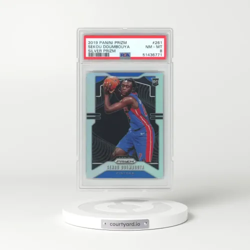 2019 Panini Prizm #261 Sekou Doumbouya - Silver Prizm (PSA 8 NM-MT)