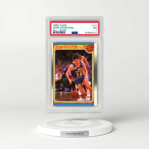 1988 Fleer #127 John Stockton - All-Star (PSA 7 NM)