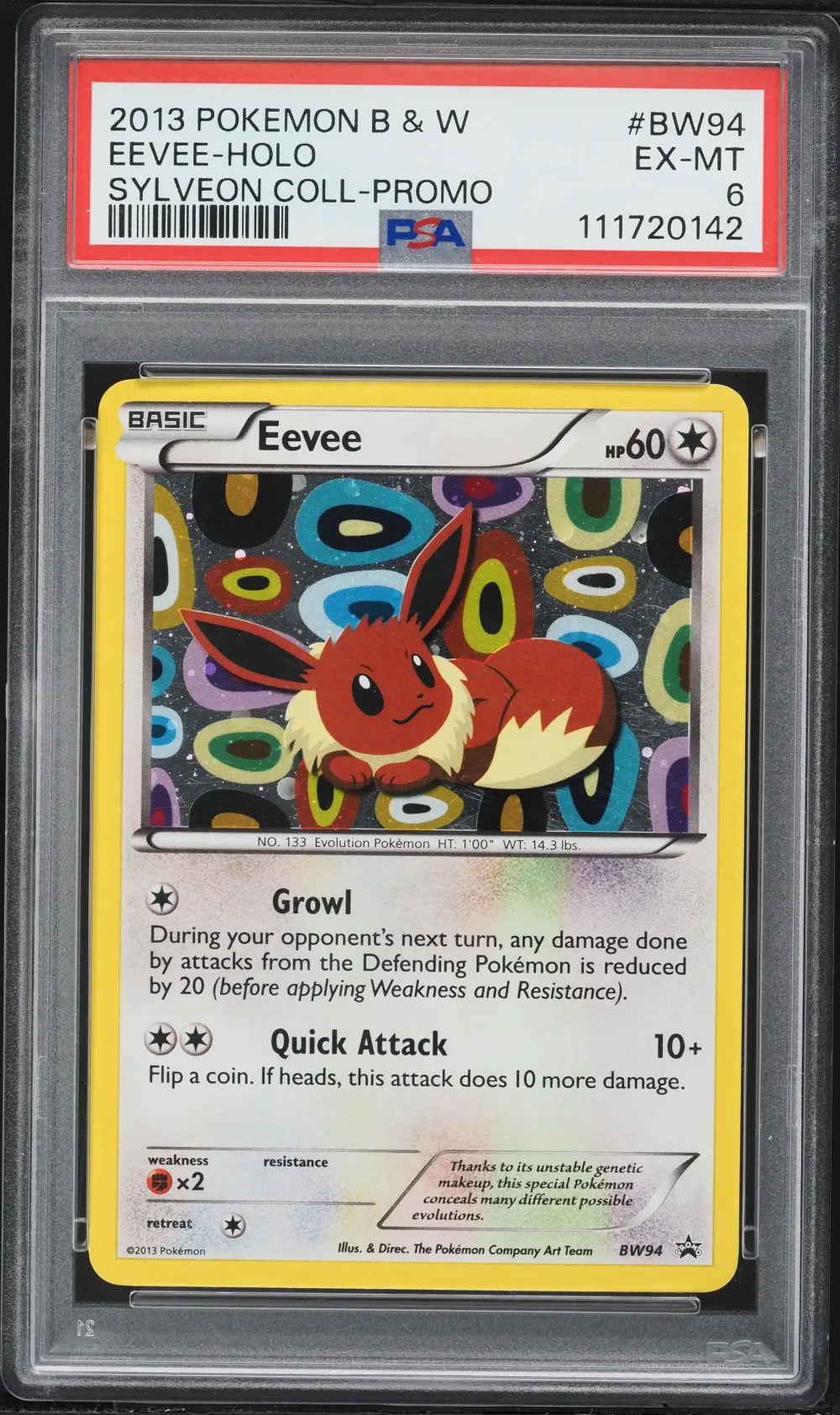 2013 #BW94 Eevee-Holo PSA 6 Blac