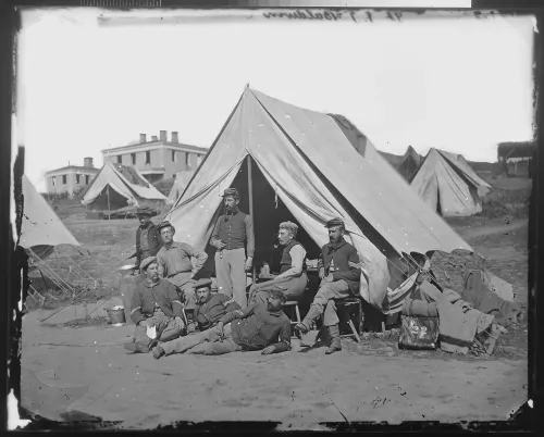 Camp scene, 22nd N.Y. Volunteers, Lt. J.T. Baldwin #216