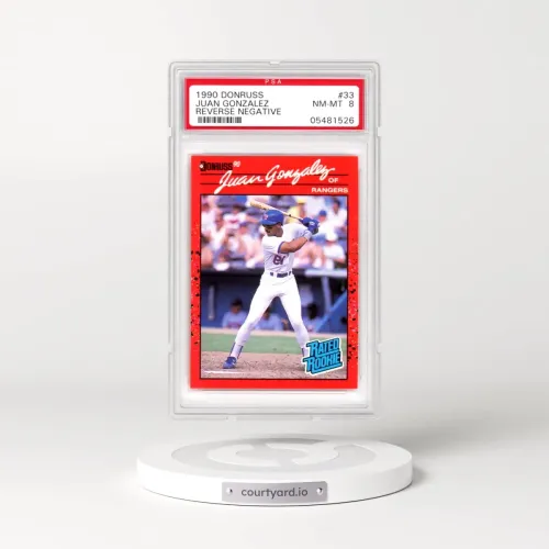 1990 Donruss #33 Juan Gonzalez (PSA 8 NM-MT)