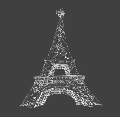 Eiffel Tower Hand Drawn NFT ＃4