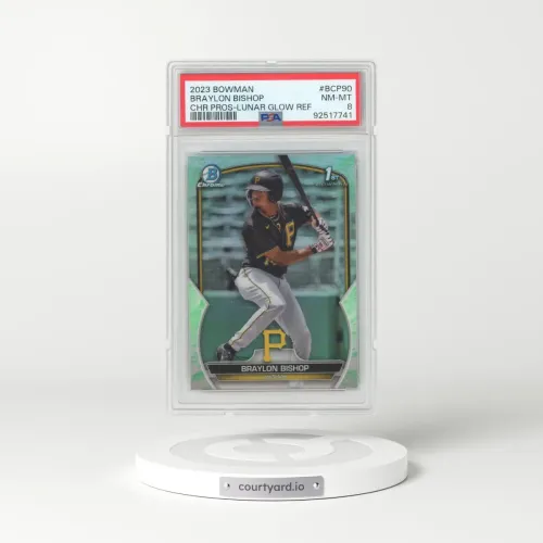 2023 Bowman Chrome Prospects #BCP90 Braylon Bishop - Lunar Glow Refractor (PSA 8 NM-MT)