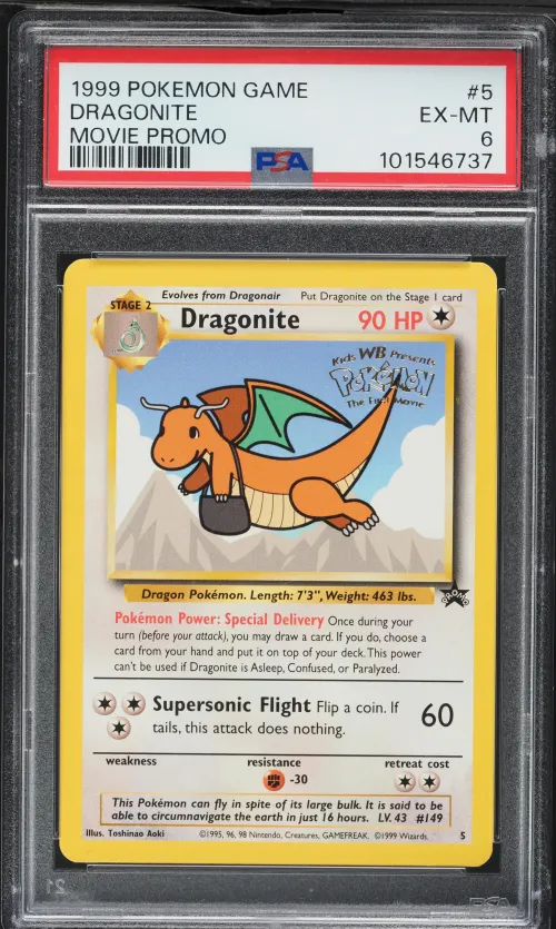 1999 #5 Dragonite PSA 6 Game Mov