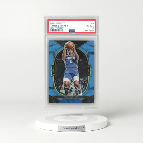 2022 Panini Select #9 Tyrese Maxey - Light Blue (PSA 8 NM-MT)