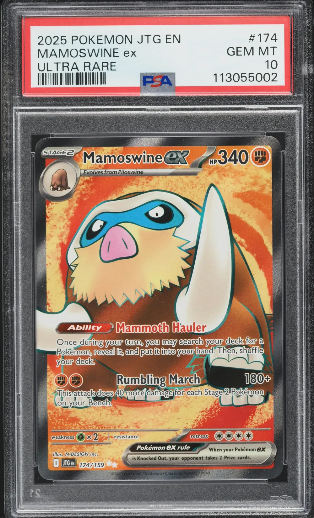 2025 #174 Mamoswine EX PSA 10 Jt