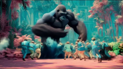 One Hundred Men vs. One Gorilla #5963