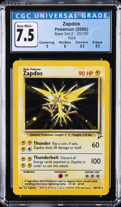 2000 #20 Zapdos-Holo CGC 7.5 Gam