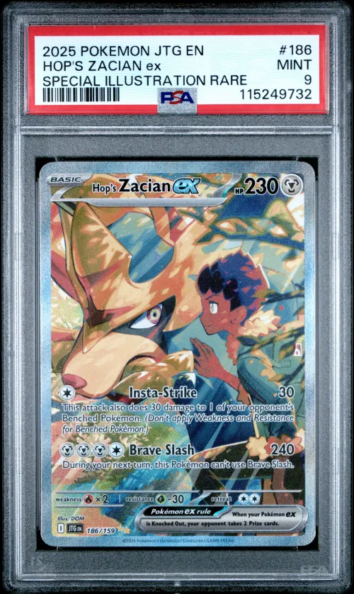 2025 #186 Hop's Zacian EX PSA 9