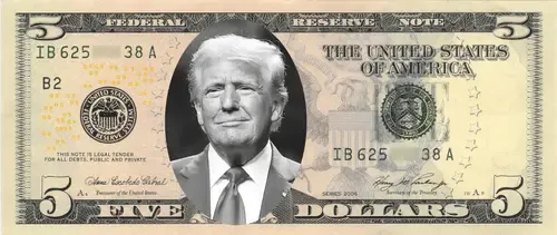 five Trump dollars bill #3