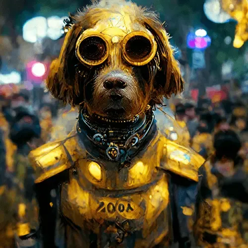 Cyberpunk_golden_cocker_spaniel_metal_armour_with_intricat