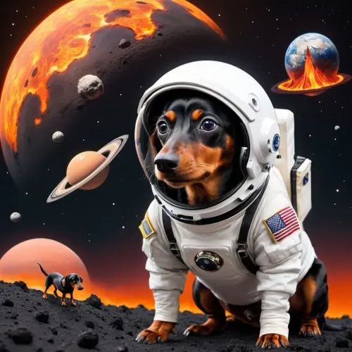 Lovely Astronaut Dachshund #2