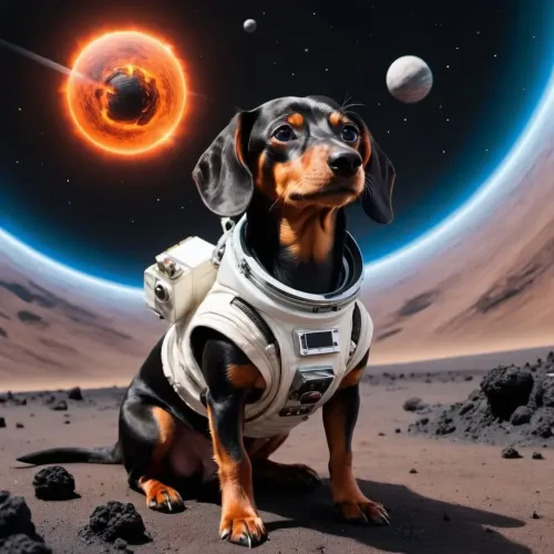 Lovely Astronaut Dachshund #3