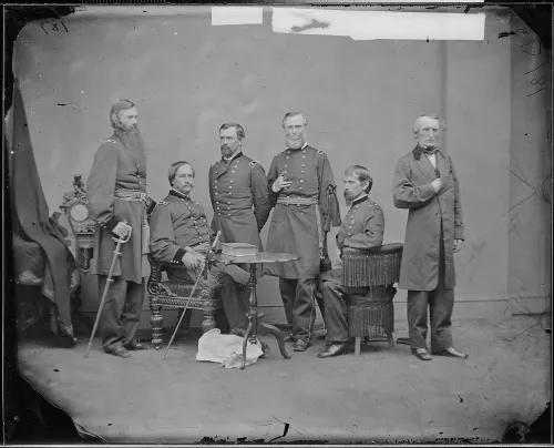 Conspirator's Court, Gen. David Hunter, Gen. Thomas M. Harris, Gen. James A. Elkin, Hon. John A. Bingham, Ohio, Gen #385