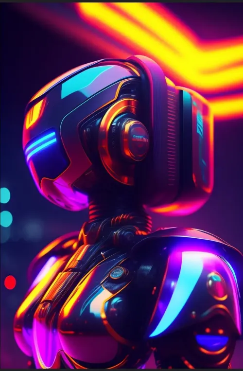 futuristic neon robot #40