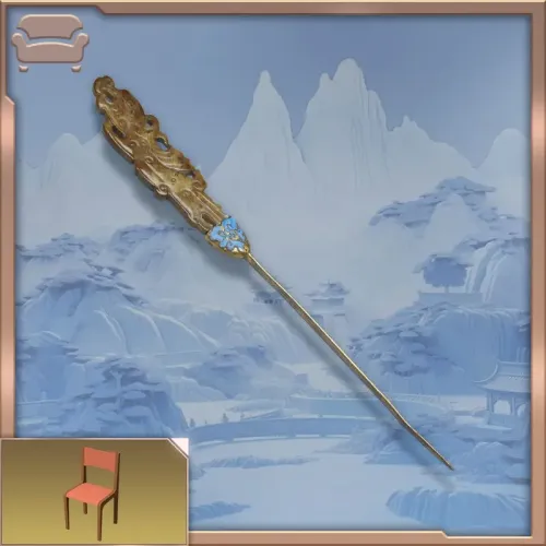 Silver-gilded jade-embedded dragon head hairpin