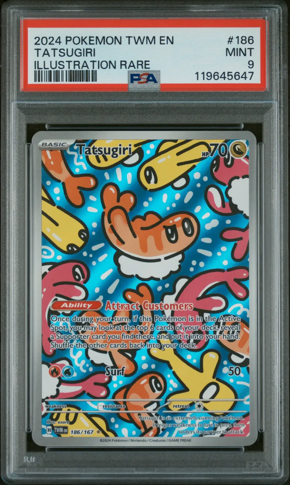 2024 #186 Tatsugiri PSA 9 Twm EN