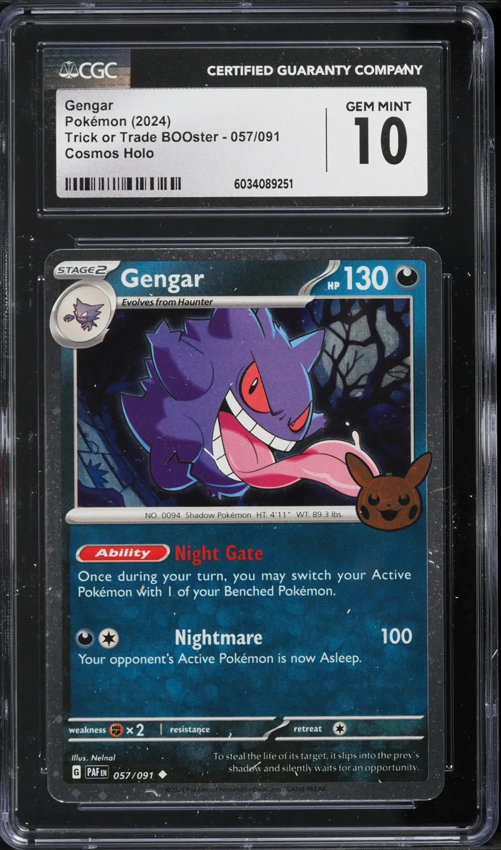 2024 #057 Gengar CGC 10 Trick or