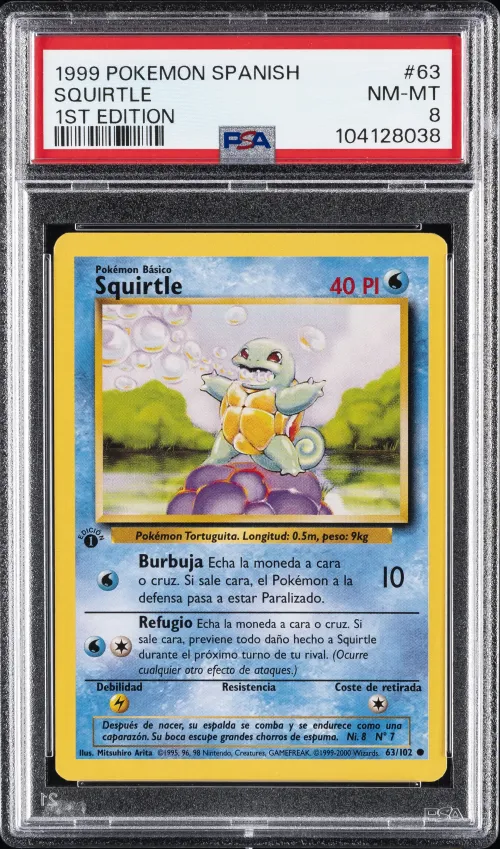 1999 #63 Squirtle 1st Edition PS