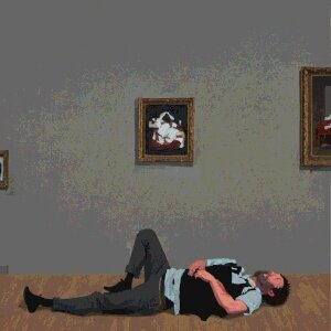 man with undetermined medical condition at the local art museum #20