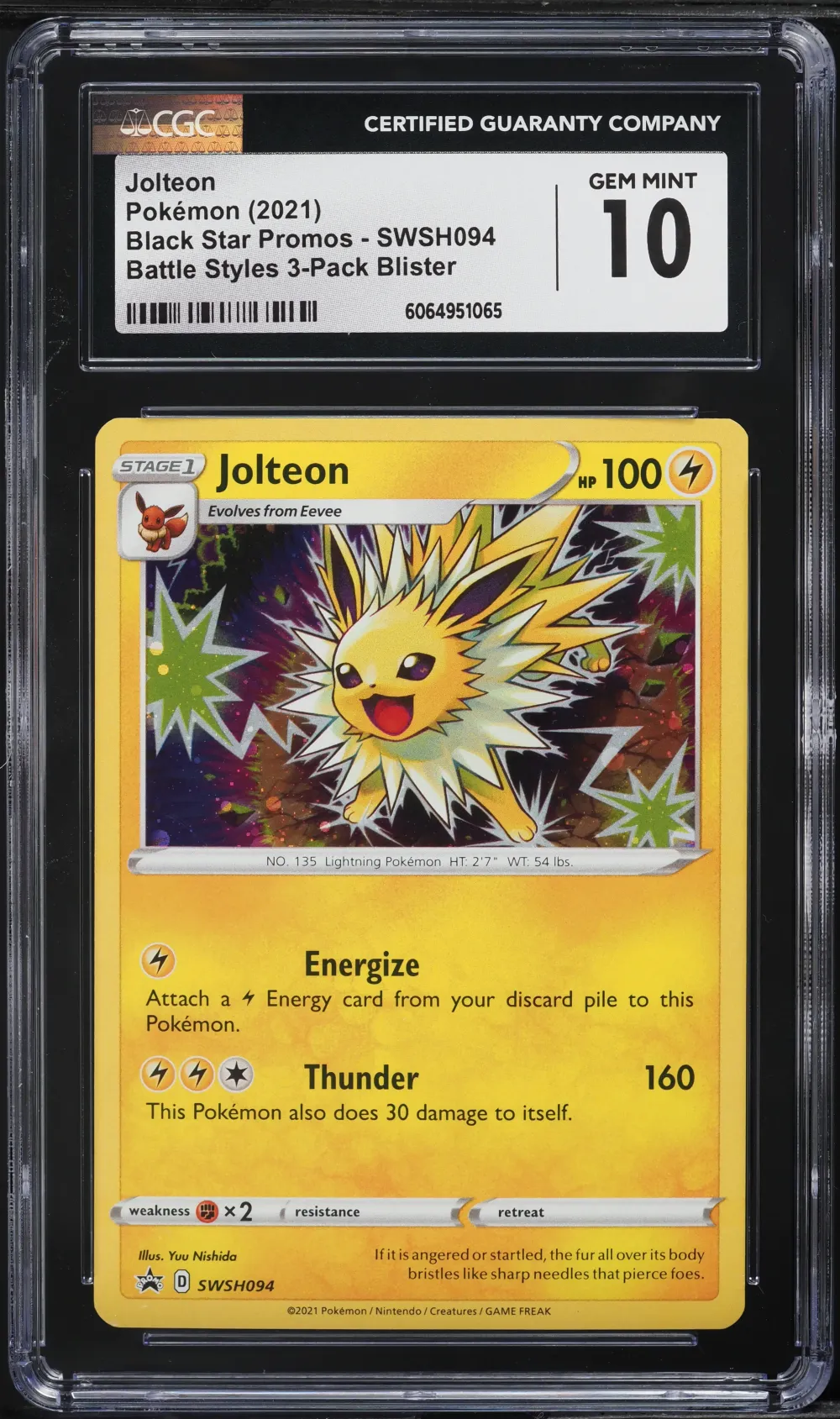 2017 #SWSH094 Jolteon CGC 10 Bla