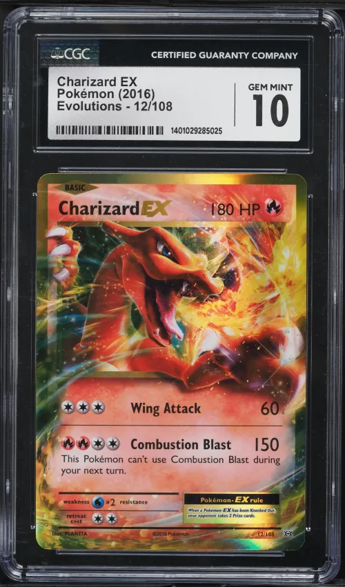 2016 #12 Charizard EX CGC 10 XY 