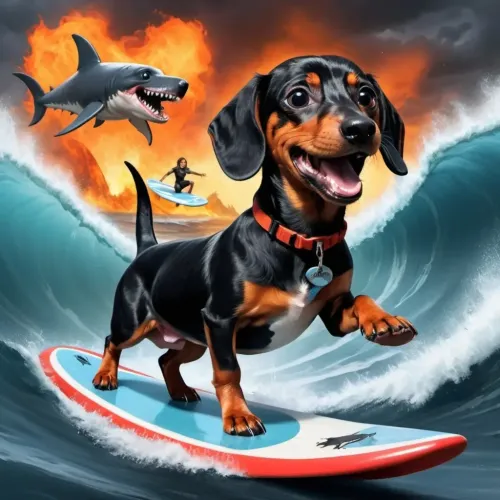 Lovely Sharknado Dachshund #2