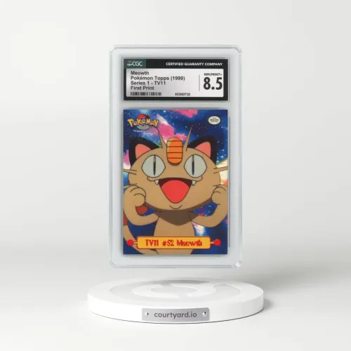 1999 Series 1 (Oval Nintendo Seal) #TV11 No.52 Meowth - First Print (Blue Topps Logo) (CGC 8.5 NM-MT+)