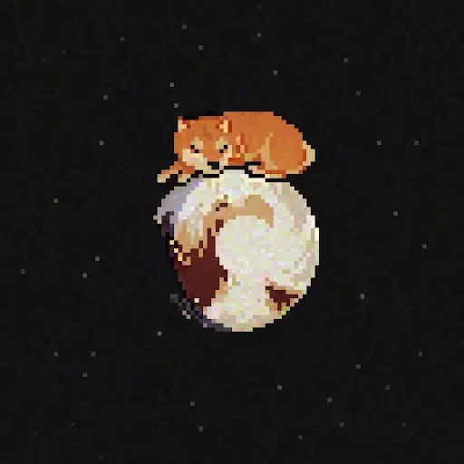 Dreaming Doge #16: 冥王星の眠そうな犬 (Sleepy Dog on Pluto)