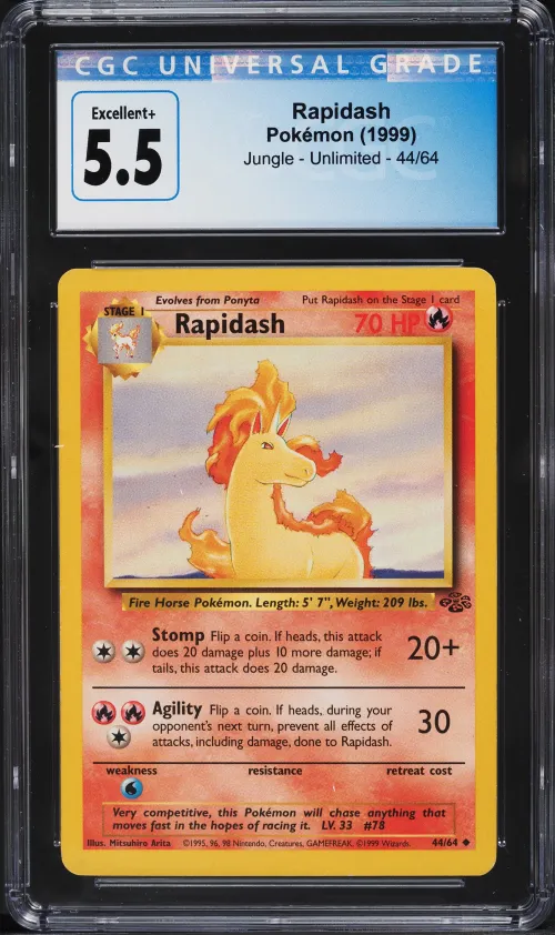 1999 #44 JUNGLE RAPIDASH CGC 5.5