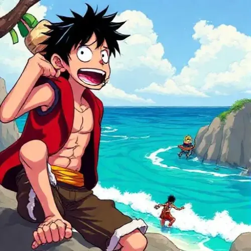 One Piece Luffy in Beach #5