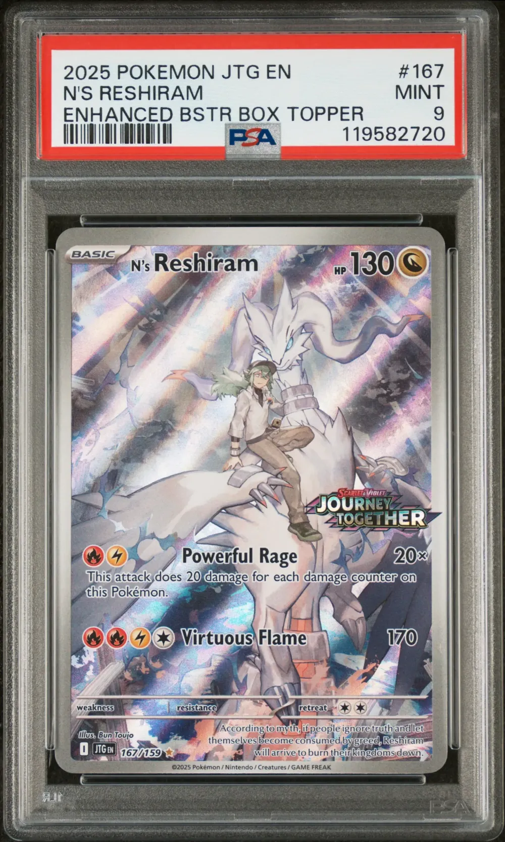 2025 #167 N's Reshiram PSA 9 Jtg