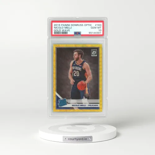 2019 Panini Donruss Optic #163 Nicolo Melli - Gold Wave (PSA 10 GEM MINT)