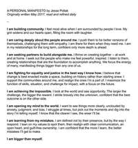 A PERSONAL MANIFESTO