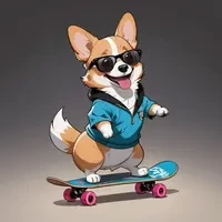 Skateboarding Dog