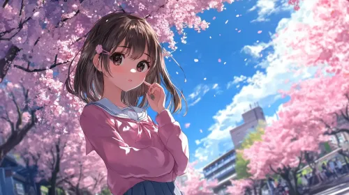 A girl who entered the school when cherry blossoms are in bloom. #7